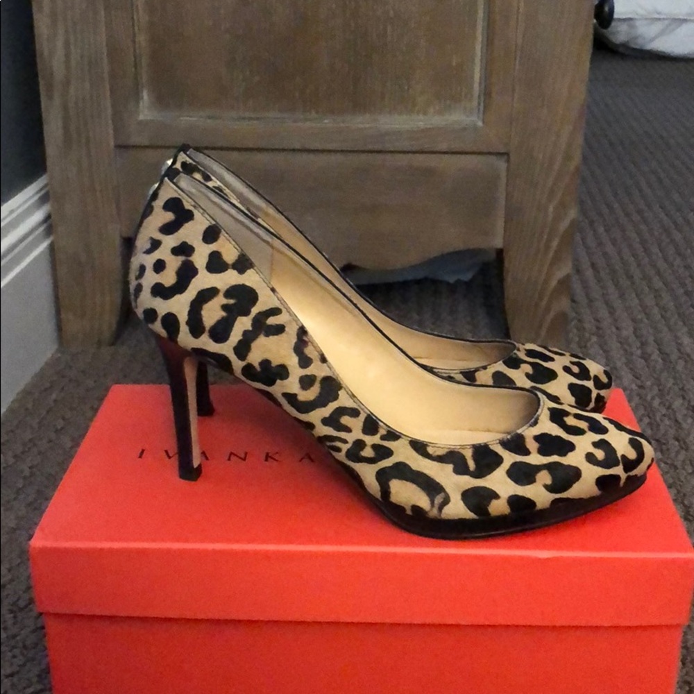 Ivanka Trump Leopard Round Toe Pumps